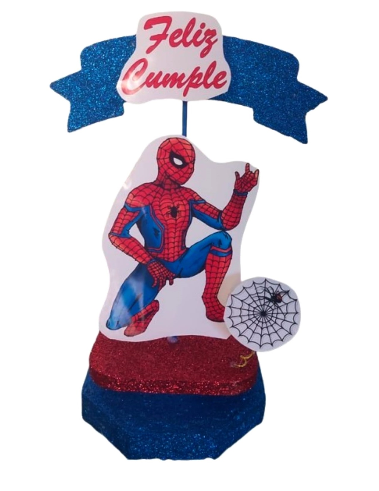 Adorno De Torta Spiderman - Modelo 4 - Cotillón Chirimbolos