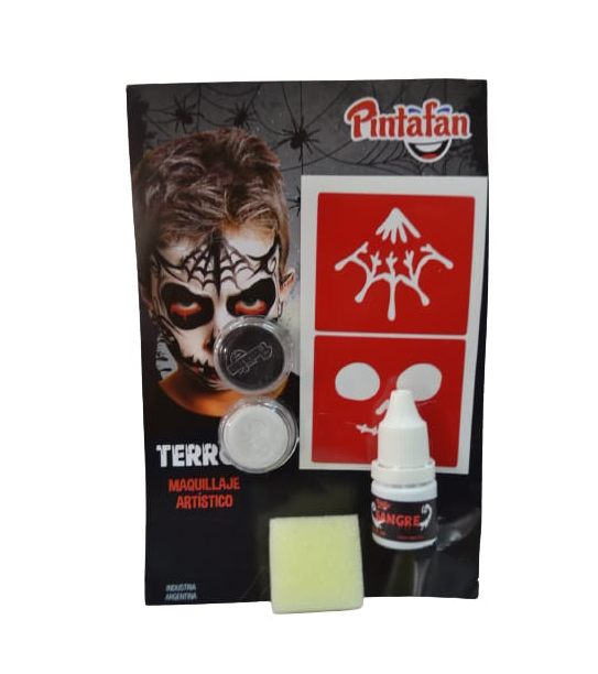 Stencil Maquillaje de terror araña con sangre falsa Halloween - Modelo 3 -  Cotillón Chirimbolos